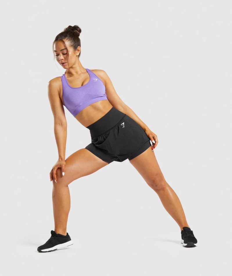 Women's Gymshark Vital Seamless 2.0 2-in-1 Shorts Black | CA D15087